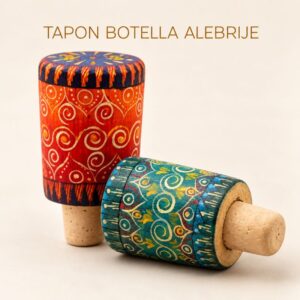 Tapón para botella Alebrije pintado a mano por artesanos mexicanos