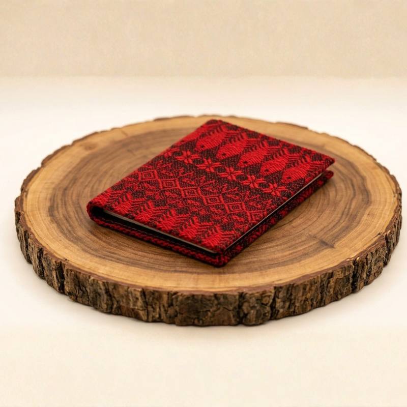 Funda para pasaporte de rebozo tradicional mexicano, accesorio de viaje exclusivo de alta gama.
