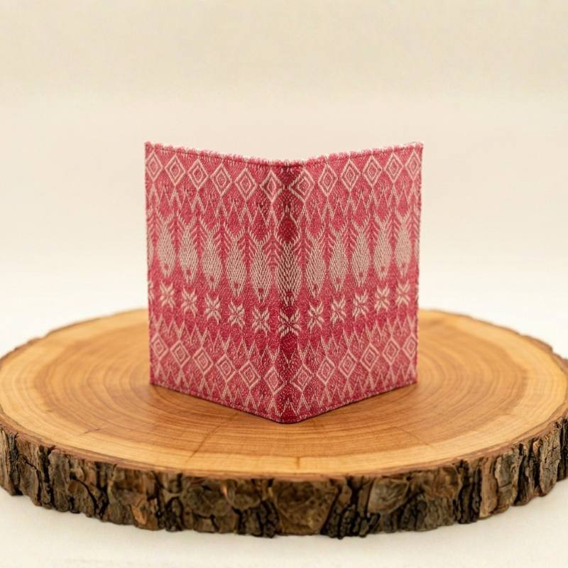 Funda para pasaporte de rebozo tradicional mexicano, accesorio de viaje exclusivo de alta gama.