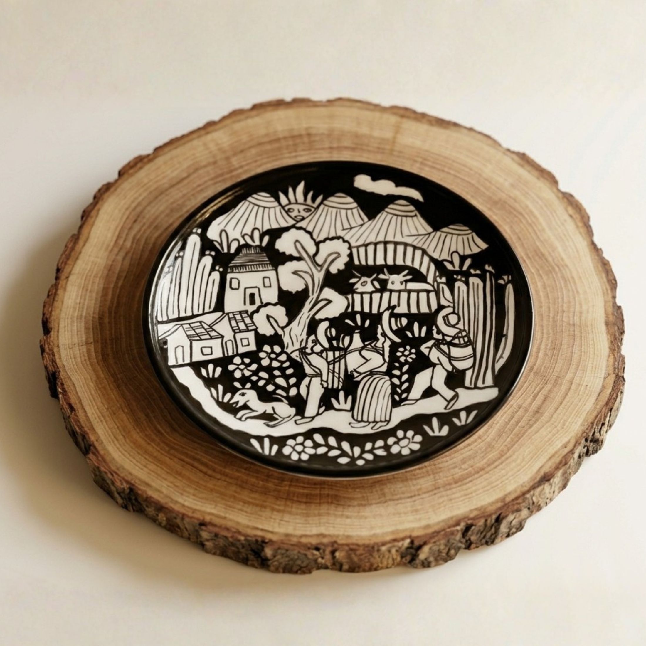 Tazas de cerámica para espresso decoradas a mano con arte tradicional de Guerrero, ideales para barra de café o regalo de lujo.