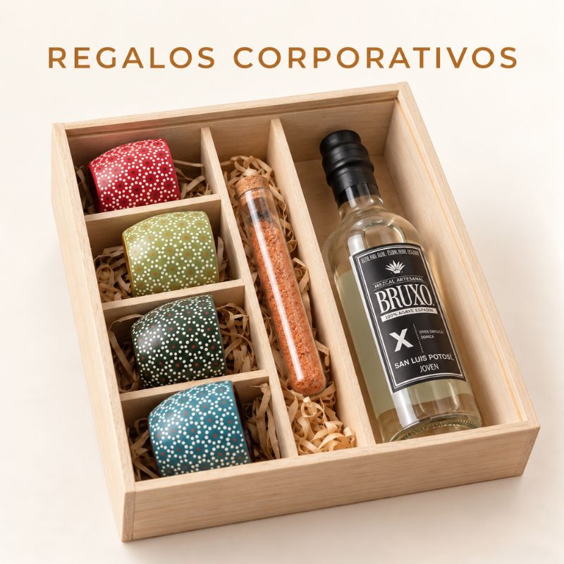 Regalo corporativo con artesanía mexicana en caja para empresas