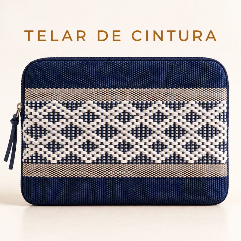 Funda para laptop con telar de cintura de Santo Tomás Jalieza, artesanía mexicana